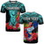 Custom Guam Chamorro T Shirt Guaman Latte Stone Tropical Flowers Turquoise Style LT14 Adult Turquoise - Polynesian Pride