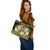 Tahiti Leather Tote - Polynesian Gold Patterns Collection - Polynesian Pride