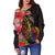 Tahiti Women's Off Shoulder Sweater - Tropical Hippie Style - Polynesian Pride