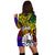 Tahiti Custom Personalised Hoodie Dress - Rainbow Polynesian Pattern - Polynesian Pride