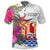 Tahiti Polo Shirt Hibiscus Polynesian White Pattern Unisex White - Polynesian Pride