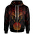 Tahiti Zip up Hoodie Coat of Arms With Tribal Pattern Unisex Black - Polynesian Pride