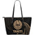 Tahiti Polynesian Leather Tote Bag - Gold Tribal Wave Black - Polynesian Pride