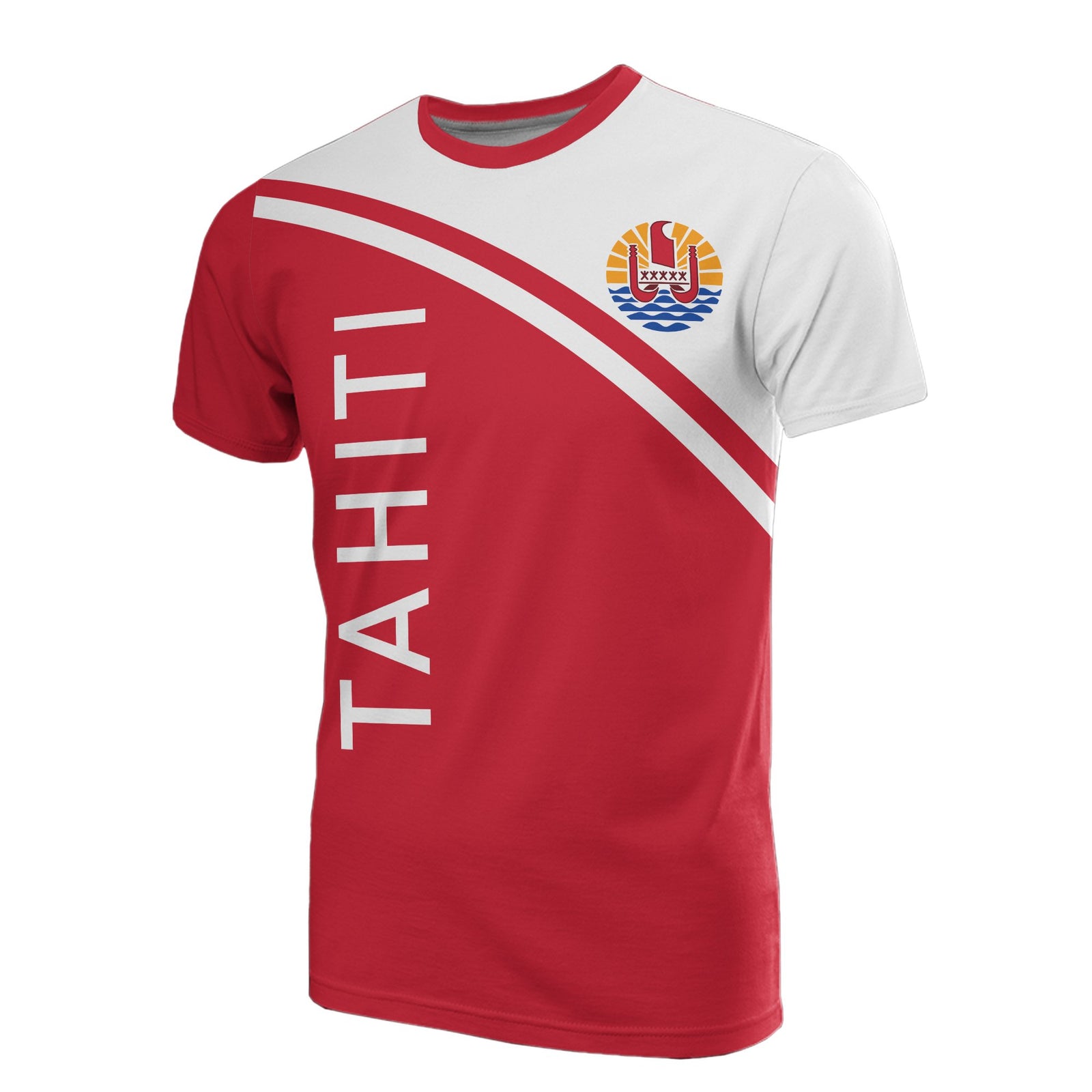 Tahiti T Shirt Tahiti Flag Curve Version Unisex Art - Polynesian Pride