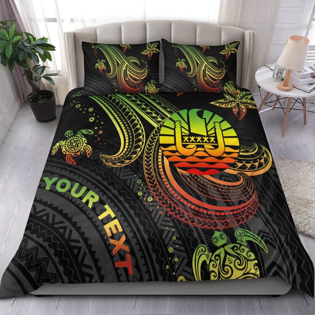 Tahiti Custom Personalised Bedding Set - Reggae Turtle Reggae - Polynesian Pride