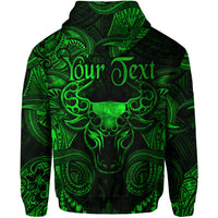 Custom Taurus Zodiac Polynesian Hoodie Unique Style Green LT8 - Polynesian Pride