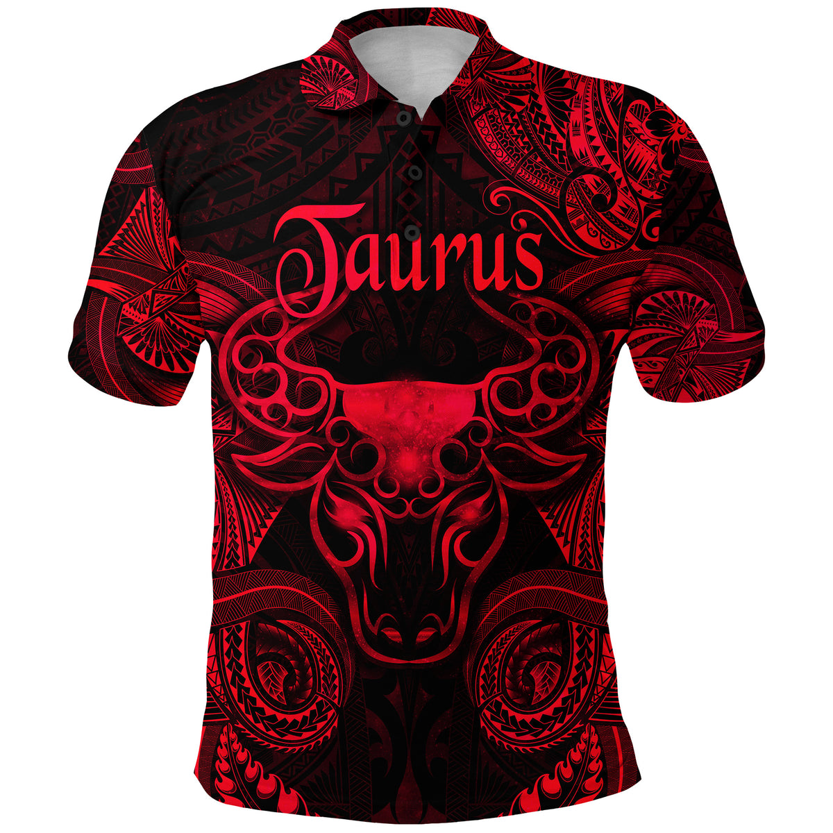 Taurus Zodiac Polynesian Polo Shirt Unique Style Red LT8 - Polynesian Pride