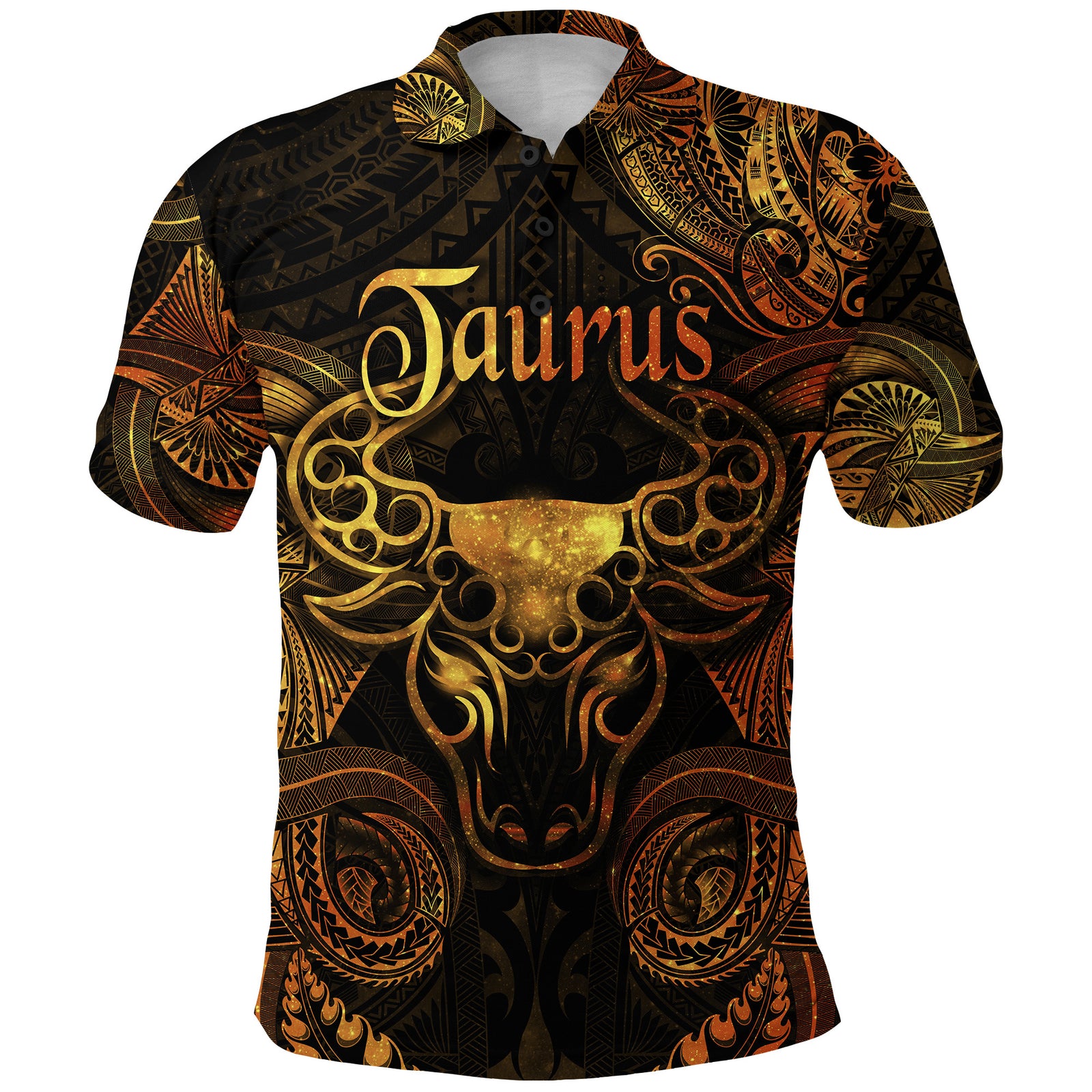Taurus Zodiac Polynesian Polo Shirt Unique Style Gold LT8 Gold - Polynesian Pride