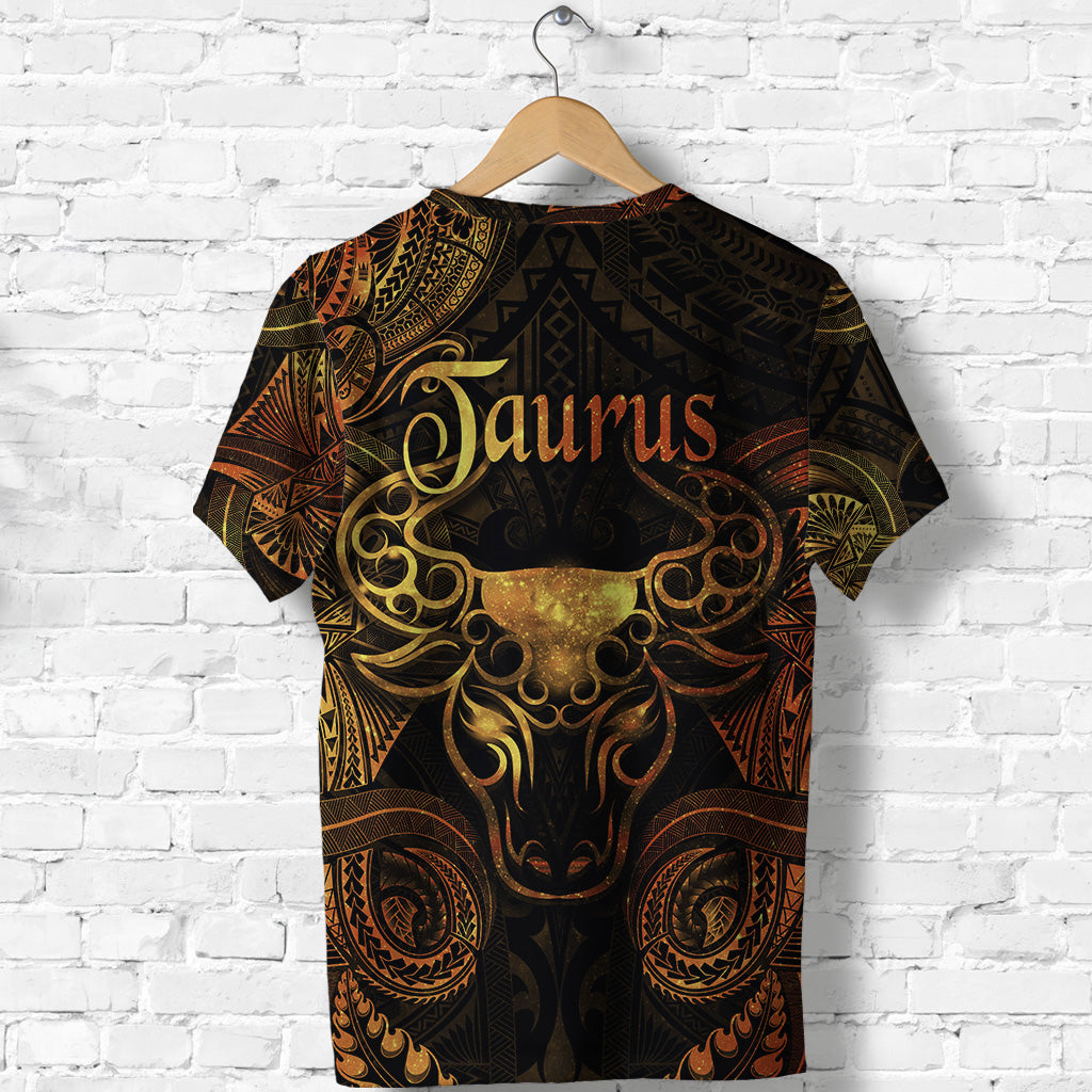 Taurus Zodiac Polynesian T Shirt Unique Style Gold LT8 - Polynesian Pride