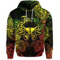 Taurus Zodiac Polynesian Zip Hoodie Unique Style Reggae LT8 Reggae - Polynesian Pride