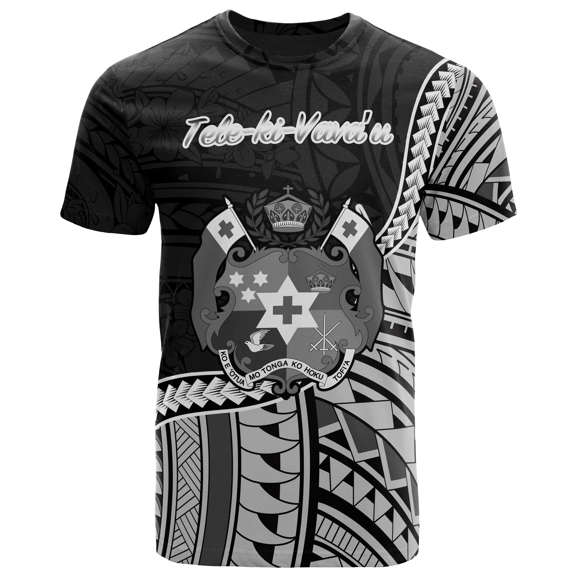 Tonga T Shirt Tele ki Vava u Polynesian Patterns Black - Polynesian Pride