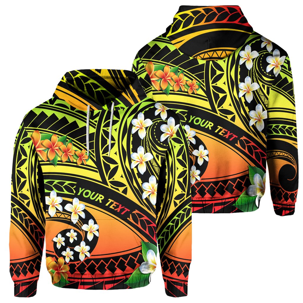 Custom Hawaii Plumeria Polynesian Hoodie Hope AH Unisex Black - Polynesian Pride