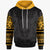 Polynesian Hoodies Tribal Pattern Gold Unisex Black - Polynesian Pride