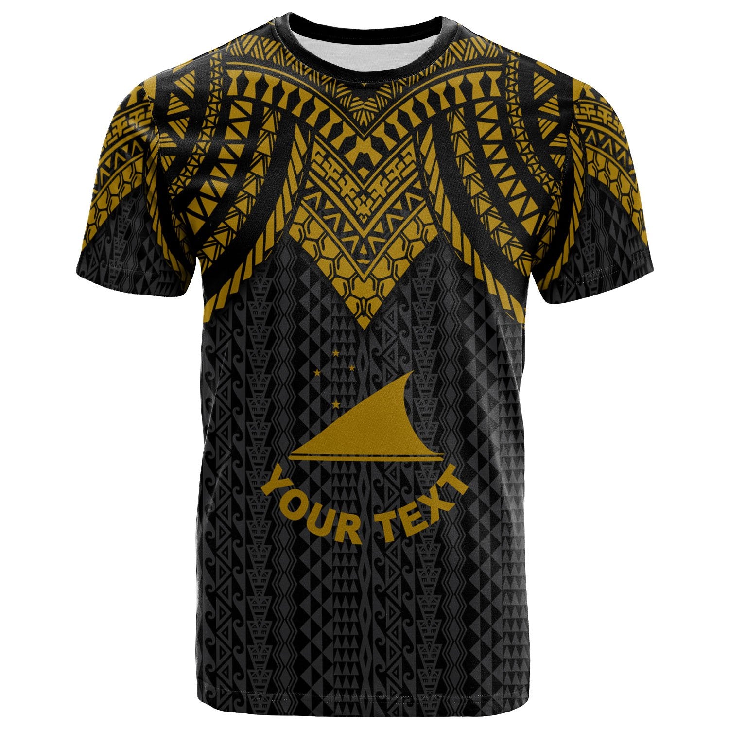 Tokelau Custom T Shirt Polynesian Armor Style Gold Unisex Art - Polynesian Pride