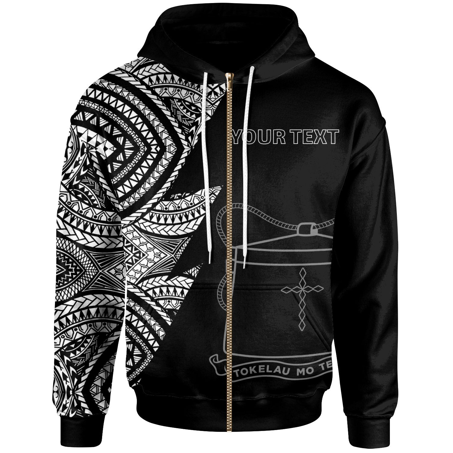 Tokelau Custom Personalized Zip up Hoodie Flash Style White Unisex White - Polynesian Pride