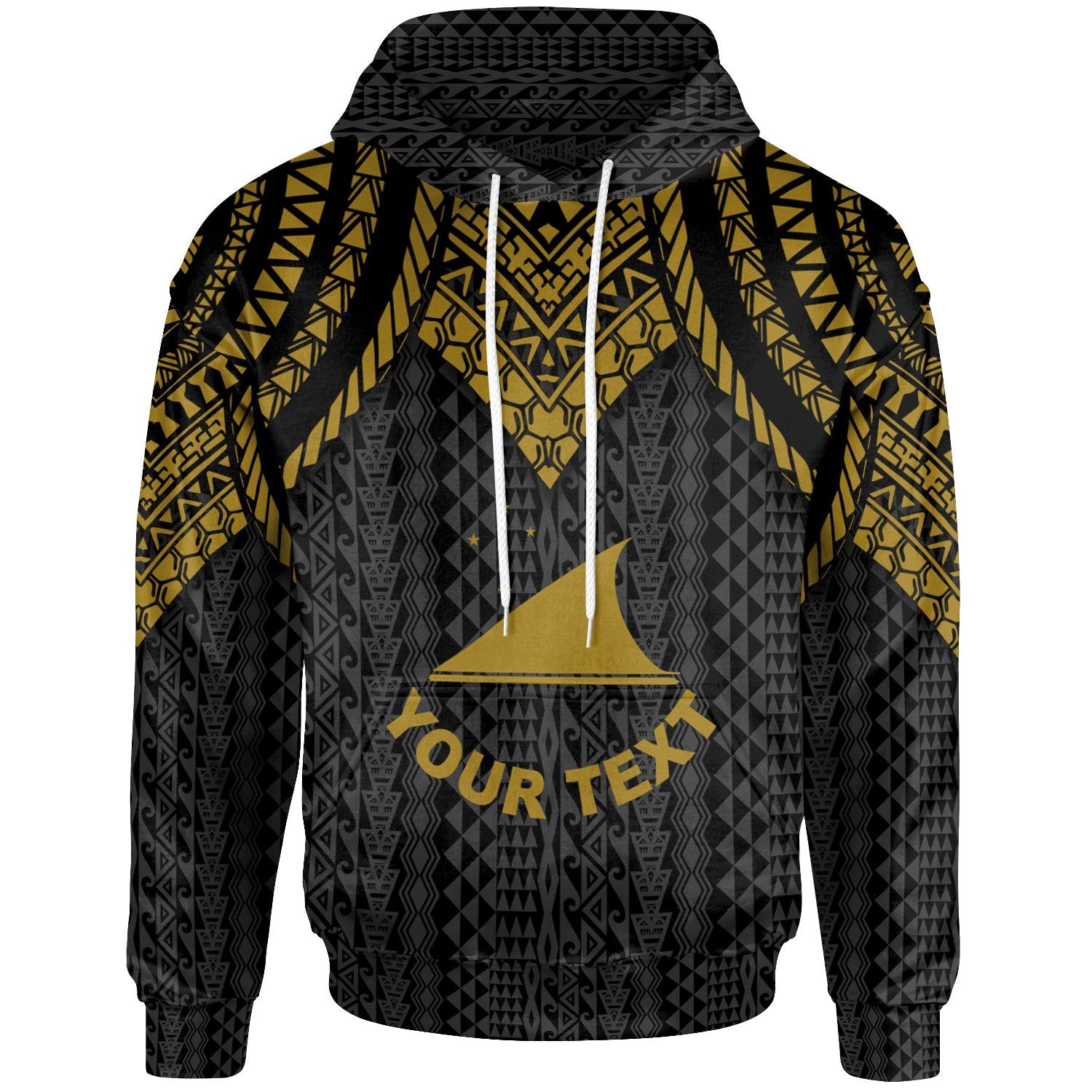 Tokelau Custom Hoodie Polynesian Armor Style Gold Unisex Gold - Polynesian Pride