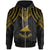 Tokelau Zip up Hoodie Polynesian Armor Style Gold Unisex Gold - Polynesian Pride