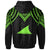 Tokelau Custom Zip up Hoodie Polynesian Armor Style Green - Polynesian Pride