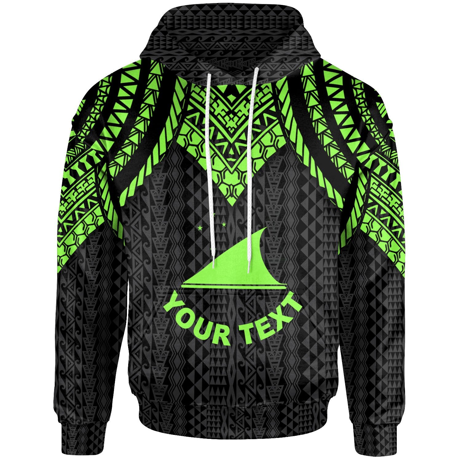 Tokelau Custom Hoodie Polynesian Armor Style Green Unisex Green - Polynesian Pride