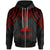 Tokelau Zip up Hoodie Polynesian Armor Style Red Unisex Red - Polynesian Pride