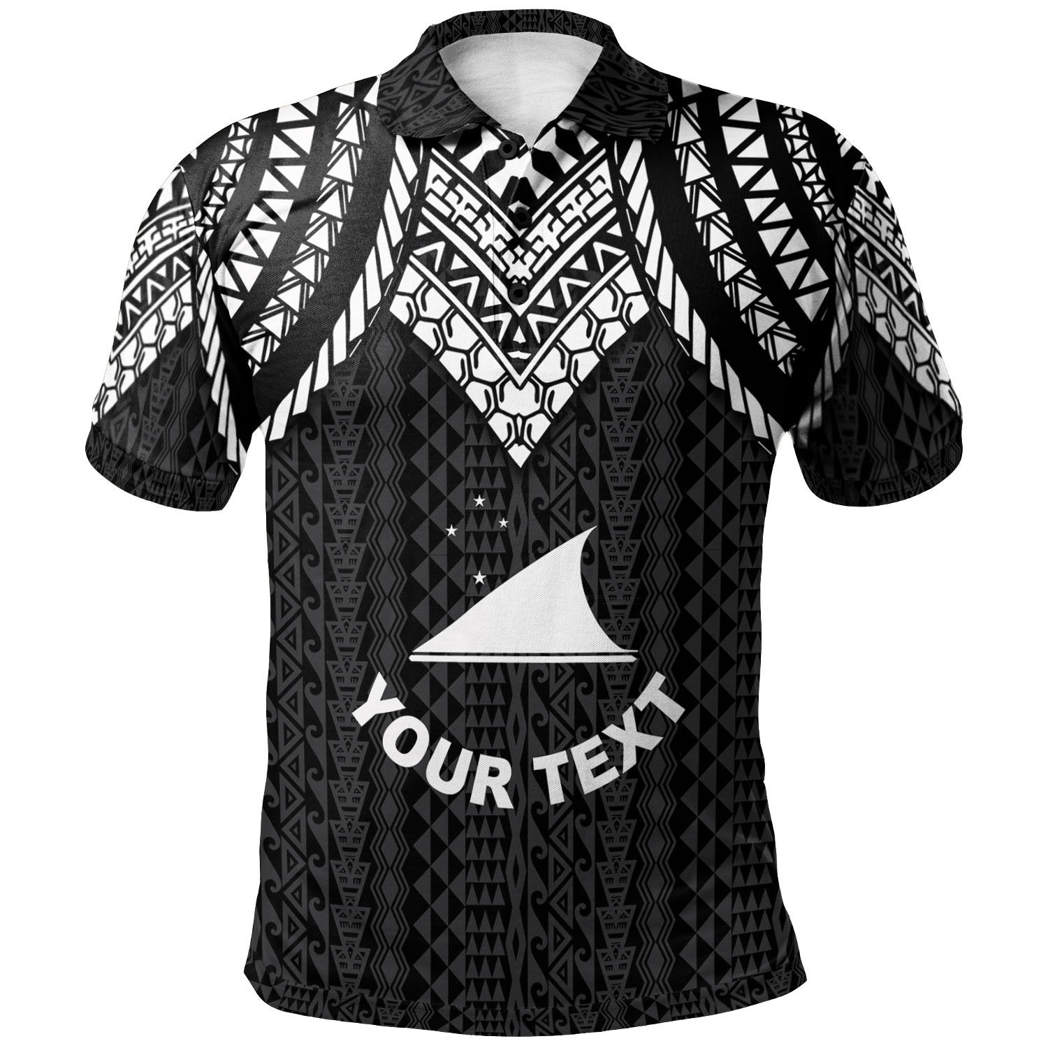 Tokelau Custom Polo Shirt Polynesian Armor Style Black Unisex Black - Polynesian Pride