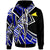 Tokelau Zip up Hoodie Tribal Flower Special Pattern Blue Color Unisex Blue - Polynesian Pride