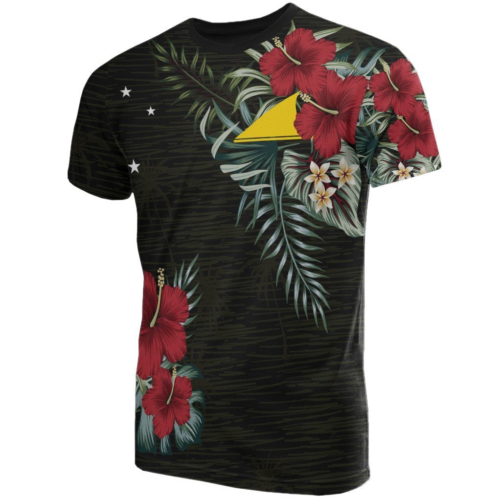 Tokelau T Shirt Tokelauan Flag Hibiscus Palm Leaves Unisex Black - Polynesian Pride