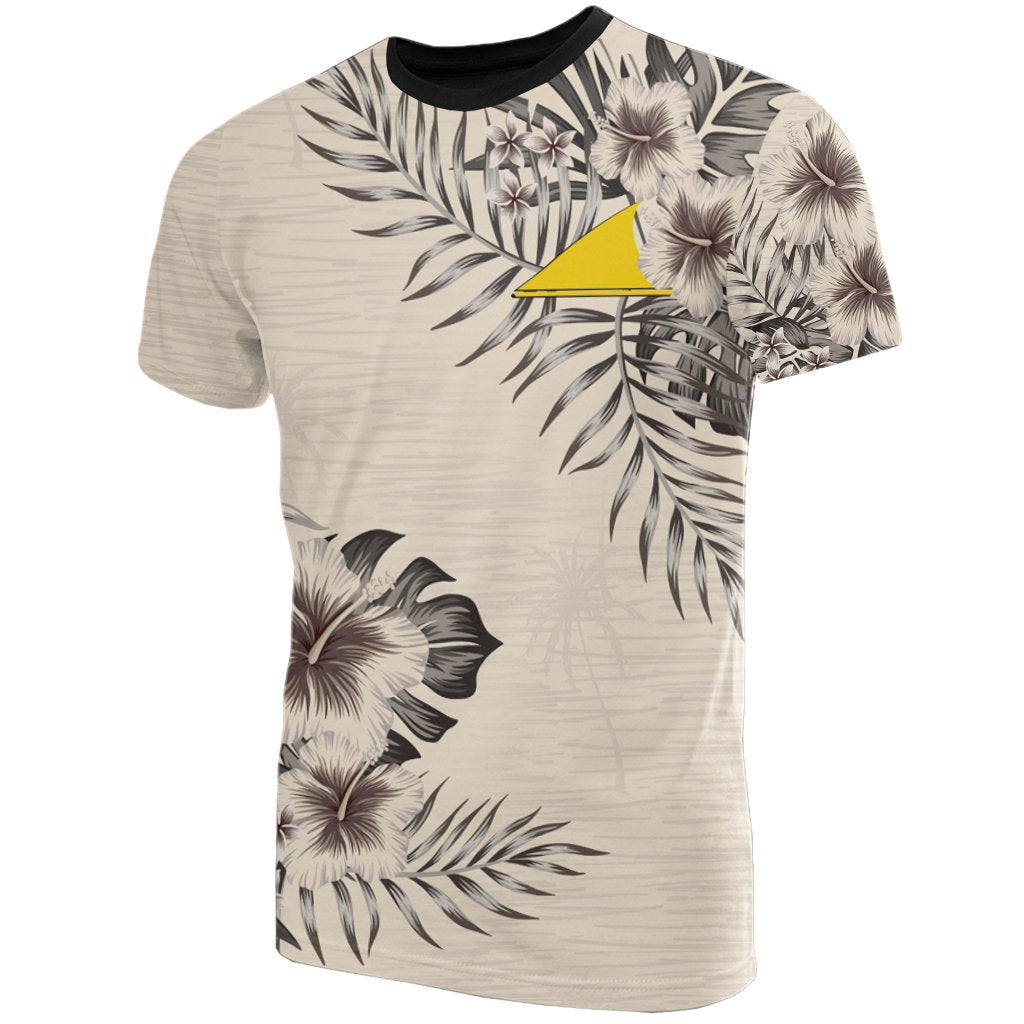 Tokelau T Shirt Tokelauan FLag Beige Hibiscus Unisex Beige - Polynesian Pride