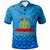 Tonga Custom Polo Shirt Lavengamalie College Logo With Tropical Flowers Polo Shirt LT10 Blue - Polynesian Pride