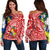 Tonga Off Shoulder Sweater - Polynesian Pattern Red Color LT7 Red - Polynesian Pride