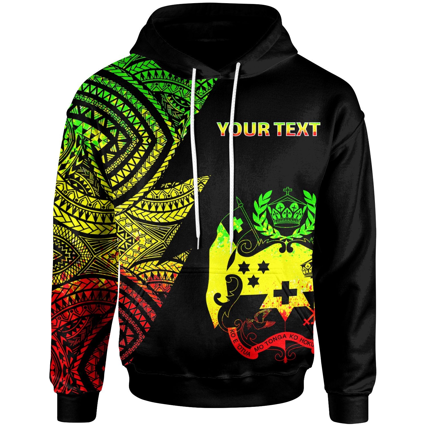 Tonga Custom Personalized Hoodie Flash Style Reggae Unisex Reggae - Polynesian Pride