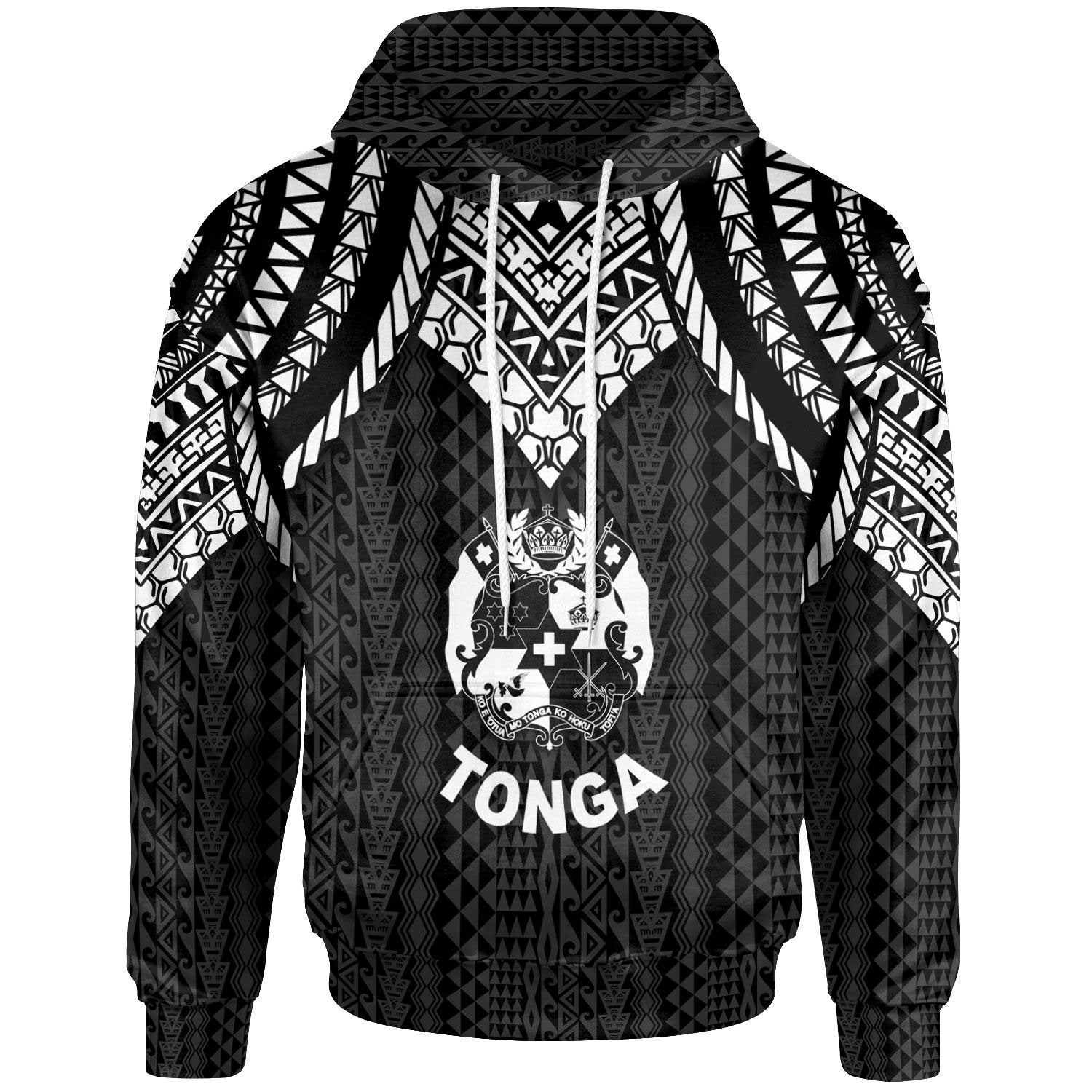 Tonga Hoodie Polynesian Armor Style Black Unisex Black - Polynesian Pride