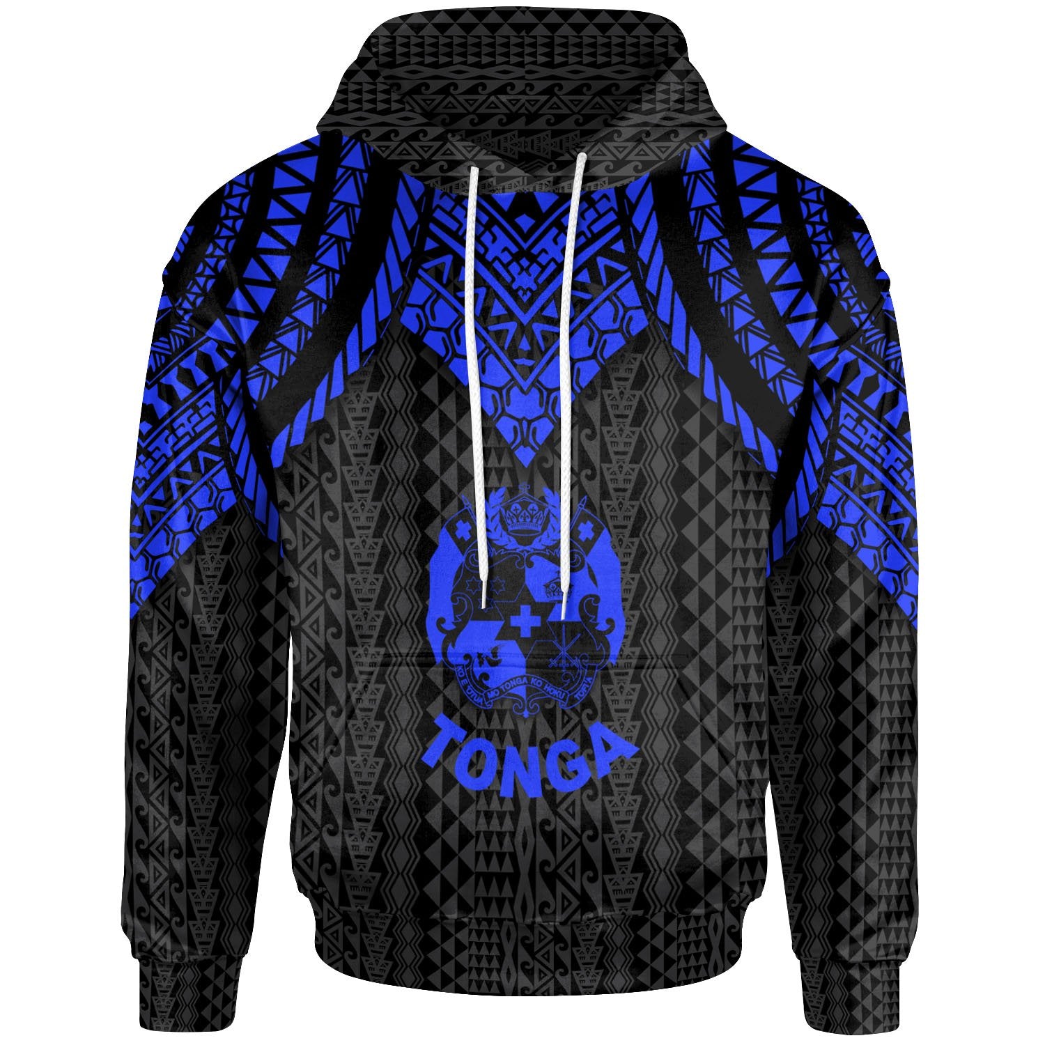 Tonga Hoodie Polynesian Armor Style Blue Unisex Blue - Polynesian Pride