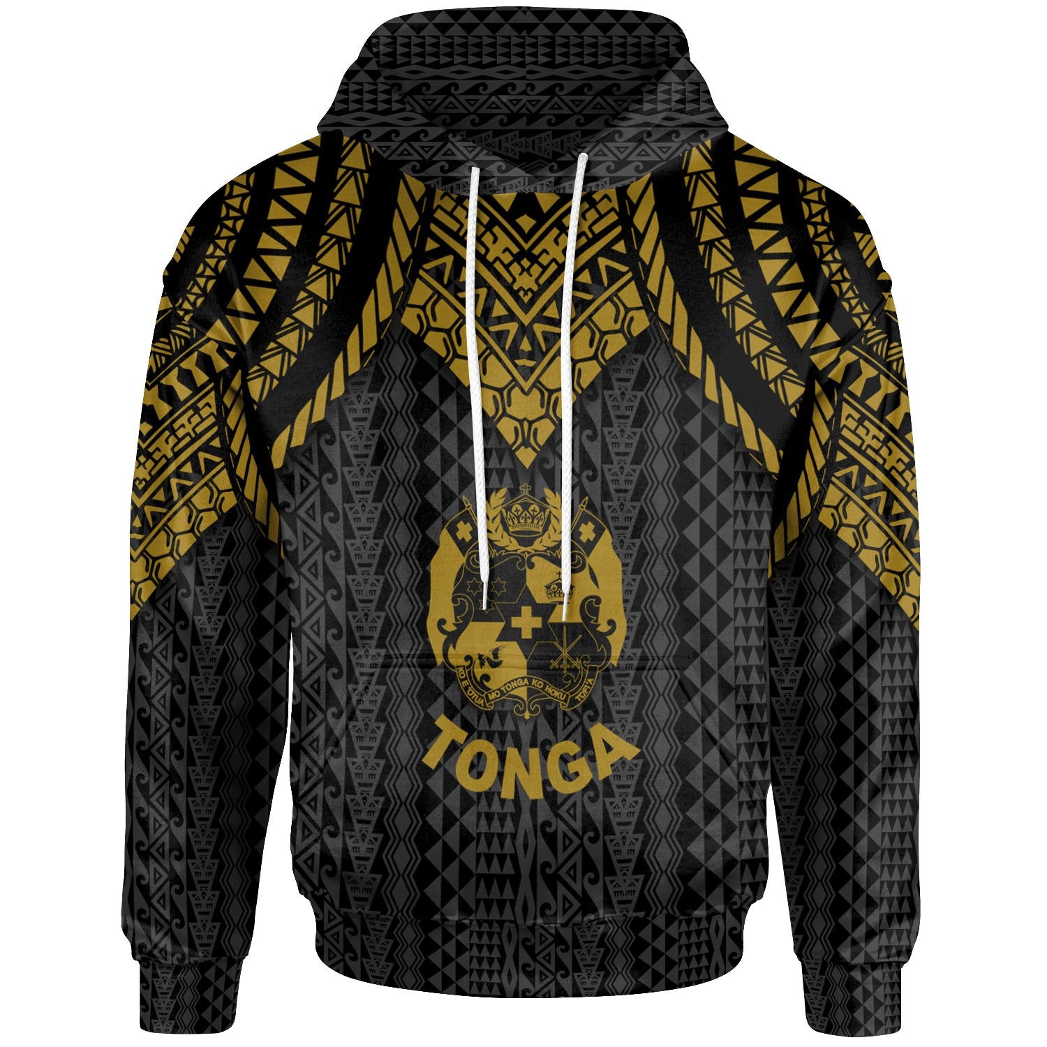 Tonga Hoodie Polynesian Armor Style Gold Unisex Gold - Polynesian Pride