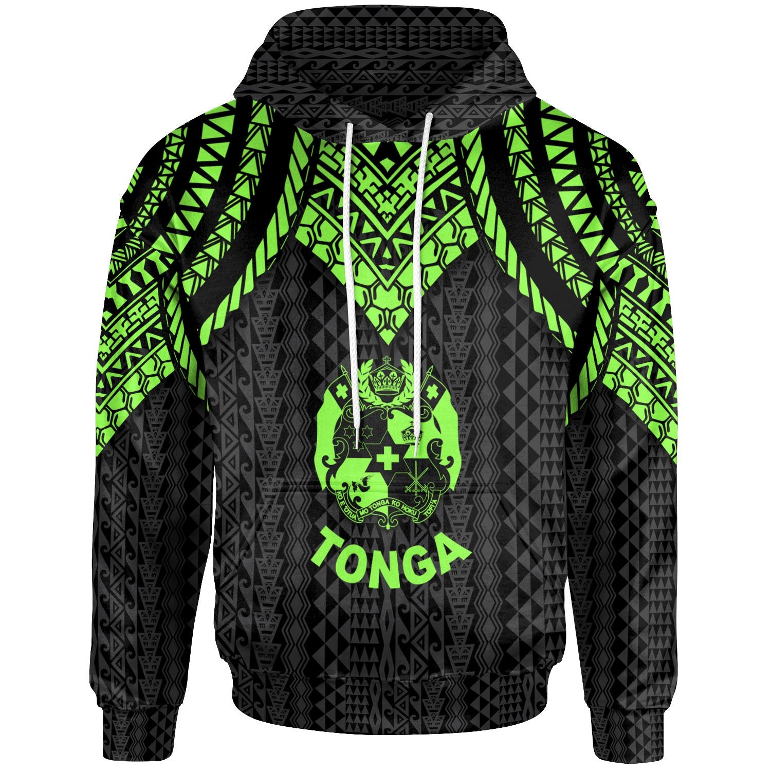 Tonga Hoodie Polynesian Armor Style Green Unisex Green - Polynesian Pride