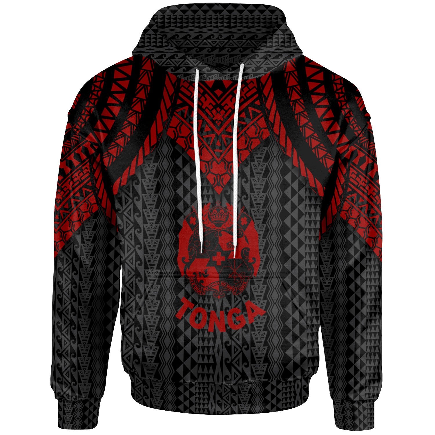 Tonga Hoodie Polynesian Armor Style Red Unisex Red - Polynesian Pride