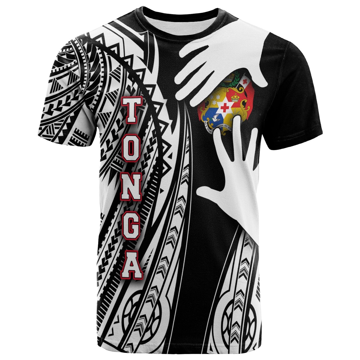 Tonga T Shirt Touch My Heart Unisex Black - Polynesian Pride