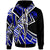 Tonga Zip up Hoodie Tribal Flower Special Pattern Blue Color Unisex Blue - Polynesian Pride