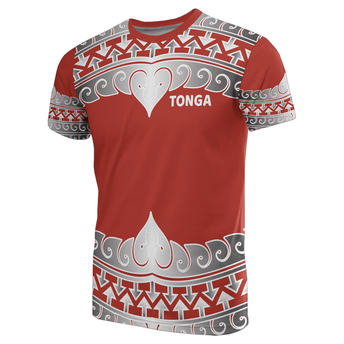 Tonga All Over T Shirt Tongan Wave Style - Polynesian Pride