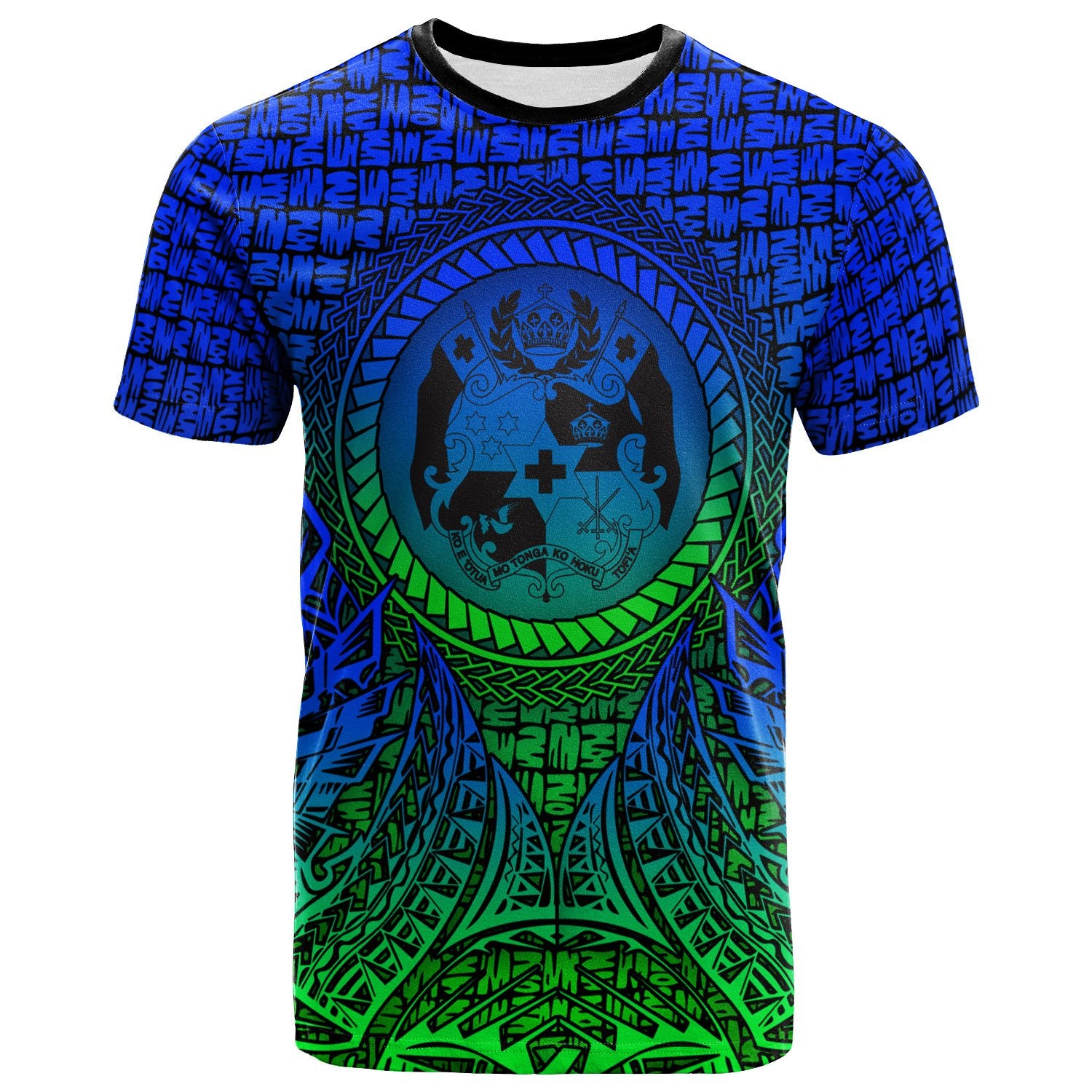 Tonga T Shirt Circle Pattern Blue Unisex Blue - Polynesian Pride