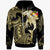 Tonga Hoodie Hammerhead Shark Tribal Pattern Unisex Gold - Polynesian Pride