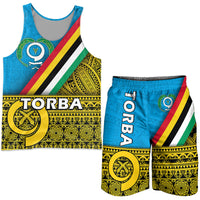 Vanuatu Torba Province Day Combo Men Tank Top and Men Short Torba Flag Color Style LT9 Yellow - Polynesian Pride