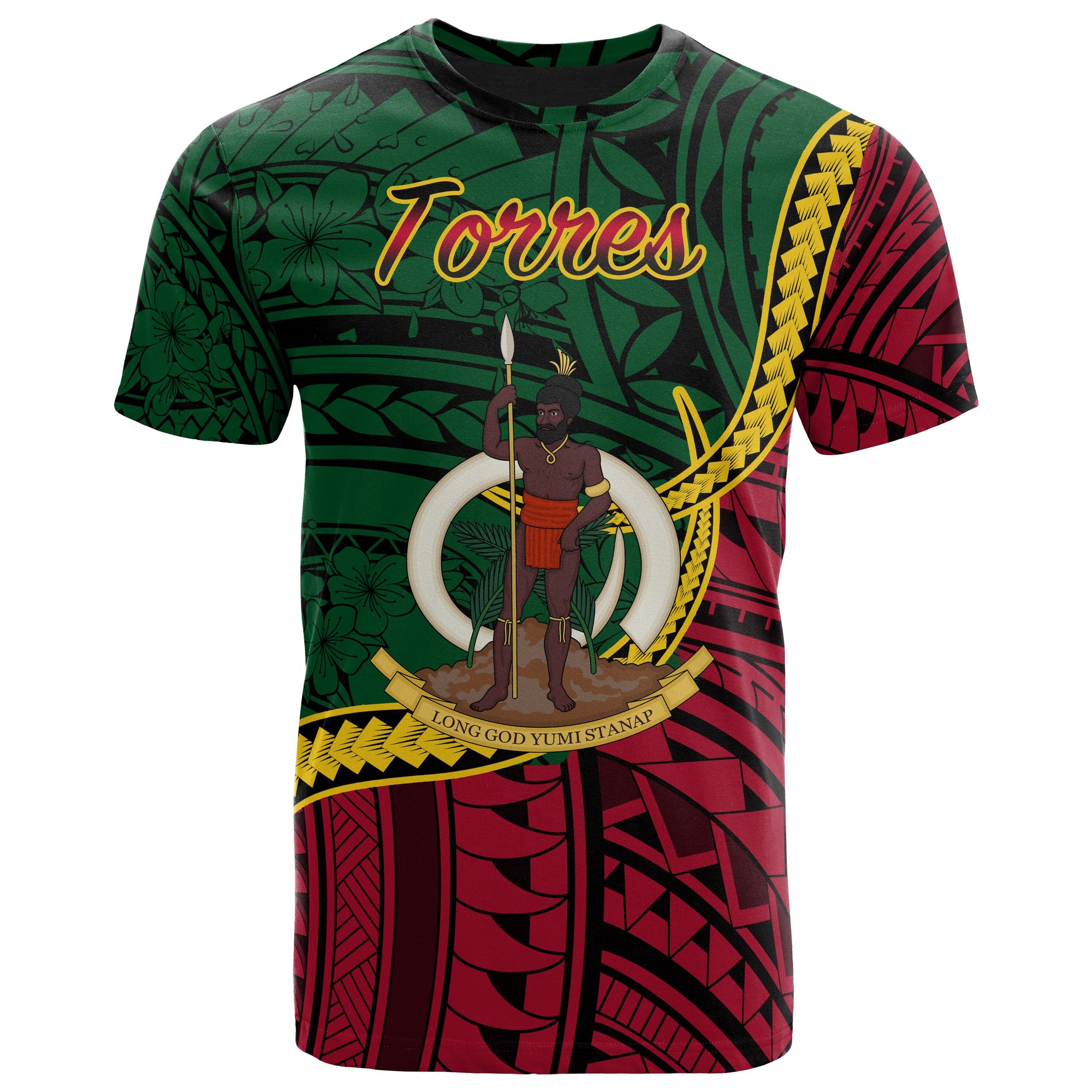 Vanuatu T Shirt Torres Seal of Vanuatu Polynesian Patterns Unisex Green - Polynesian Pride