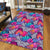 Tropical Exotic Leaves And Flowers On Geometrical Ornament Area Rug - AH - Polynesian Pride