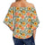 Tropical Flowers Hibiscus Pink Yellow Women's Off Shoulder Wrap Waist Top - AH - Polynesian Pride