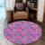 Tropical Hibiscus Purple Round Carpet - AH Round Carpet Luxurious Plush - Polynesian Pride