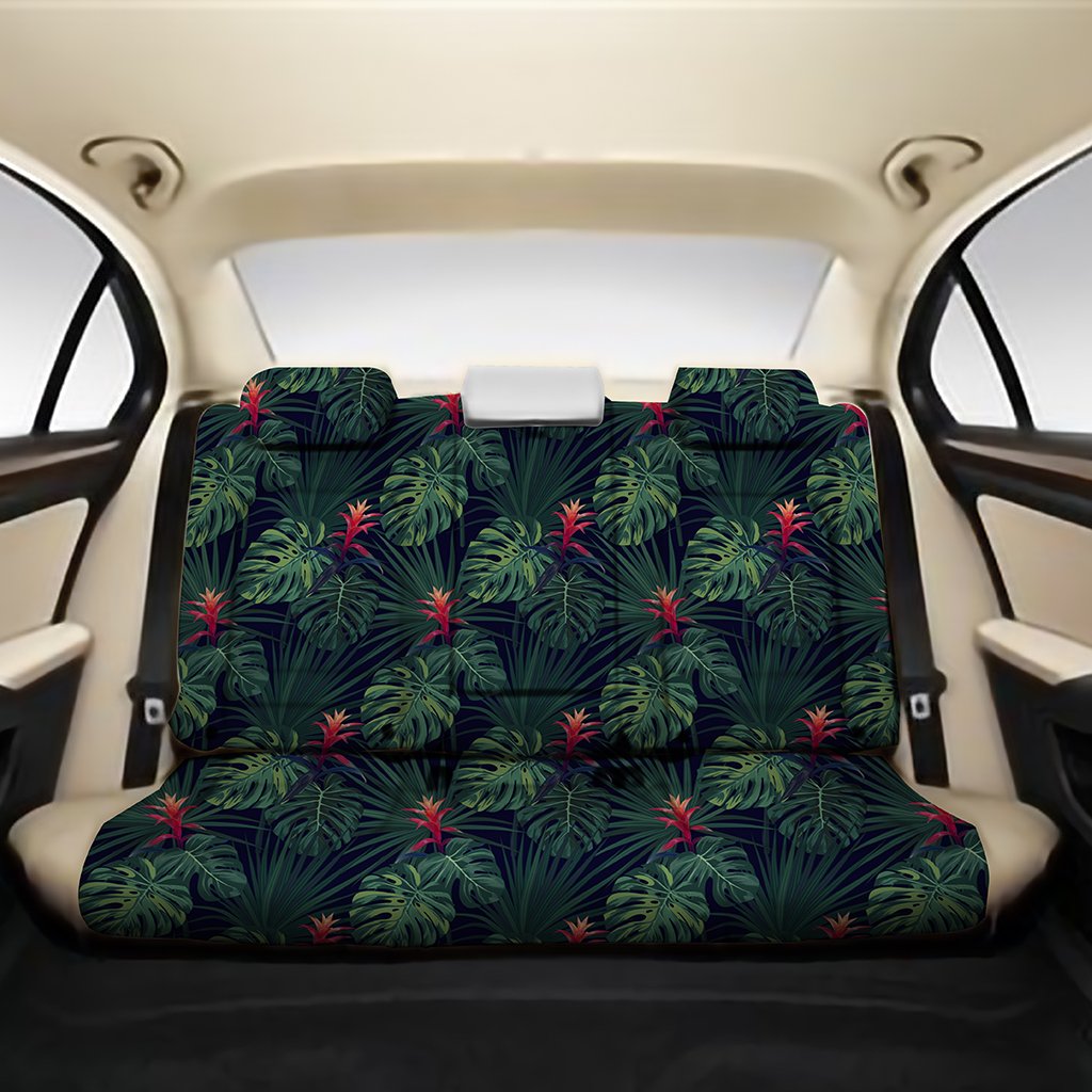Tropical Monstera Leaf Green Back Seat Cover One Size Black Back Car Seat Covers - Polynesian Pride