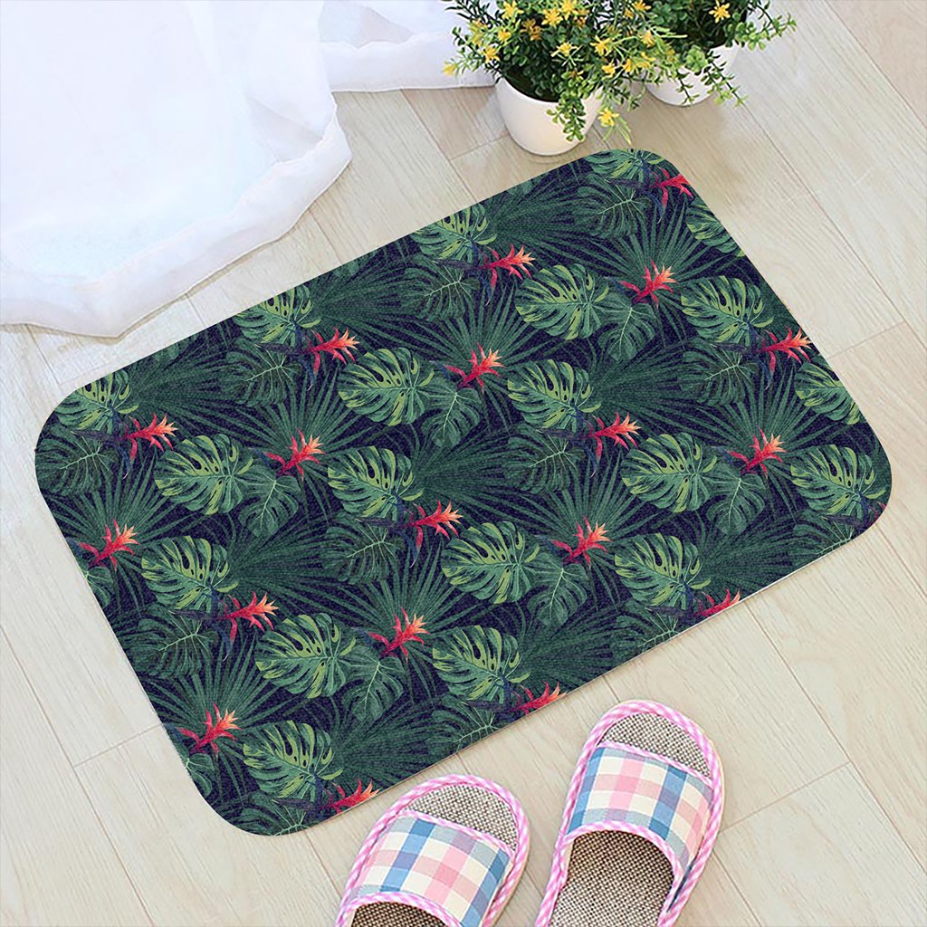 Tropical Monstera Leaf Green Hawaii Door Mat - Polynesian Pride