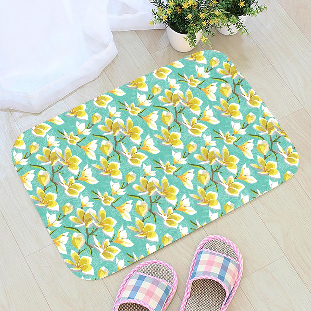 Tropical Plumeria Blue Hawaii Door Mat - Polynesian Pride