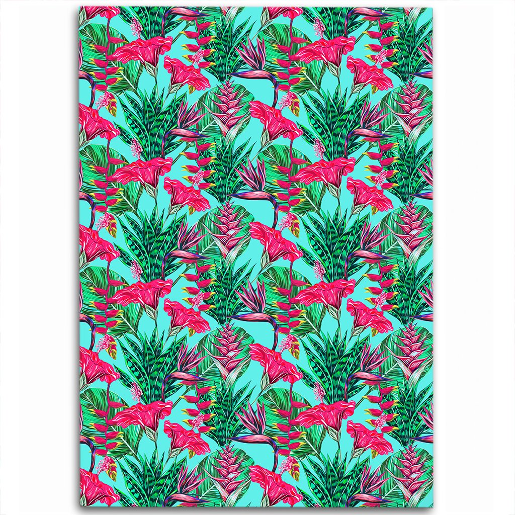 Tropical Strelitzia Blue Area Rug - AH Luxurious - Polynesian Pride